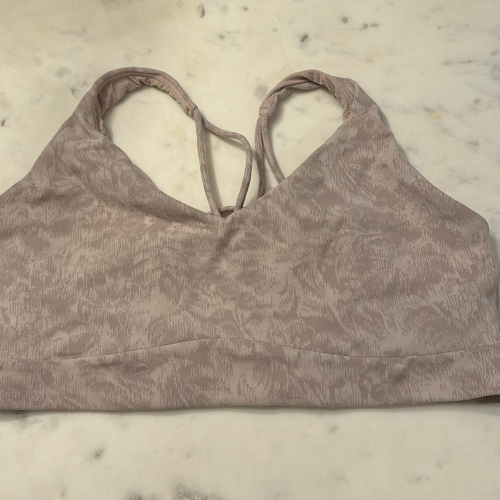 Athleta Strappy Solace Camo Print Sports Bra, size LG